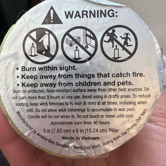 New 6”Aroma Bay Scented Pillar Candle Set Yellow Botanical Accents Pine Holiday - Picture 8 of 8